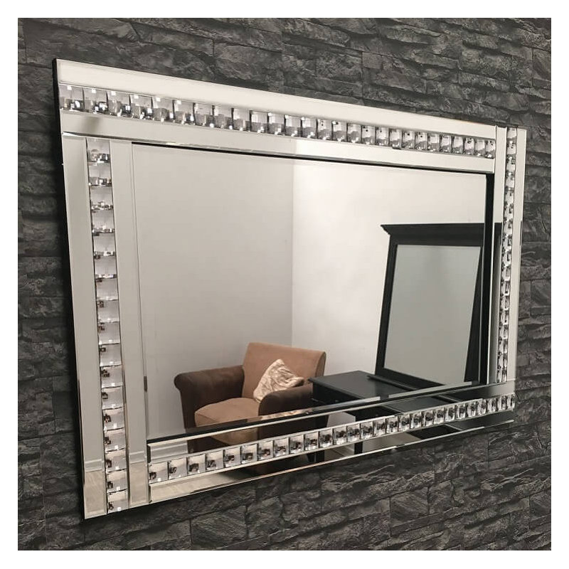 Alma Crystal Glam Venetian Wall Mirror, 90cm H x 60cm W