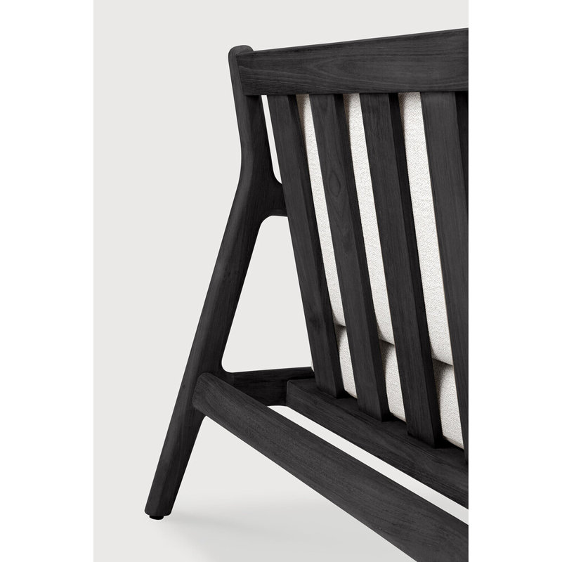 Jack Outdoor Teak Lounge Chair, Teak Black/Off White