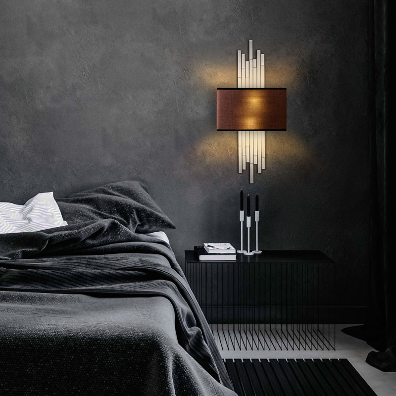 Lampe murale, Brun, Blanc
