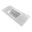 Plan de toilette rectangulaire Streamline GT-1224-48, 122 cm (L) x 56 cm (P), en surface solide blanche brillante, avec lavabo simple.