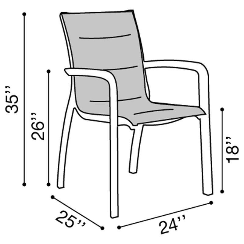 Chaise de salle à manger d'extérieur empilable Sunset Comfort, Beige, Bronze