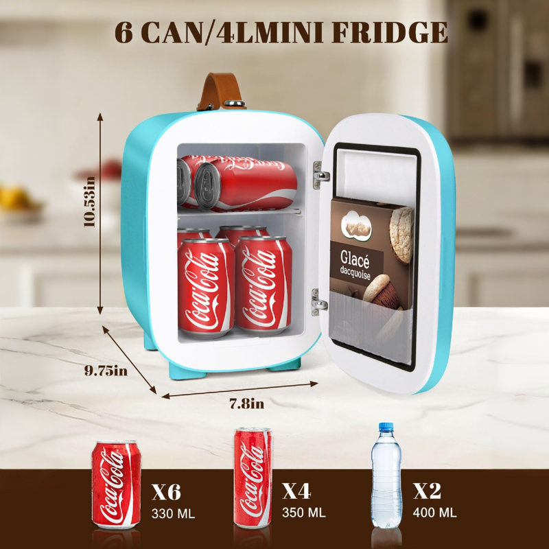 Compact Personal Refrigerator With Cooling & Heating For Small Spaces, Enhancing Daily Life, Blue