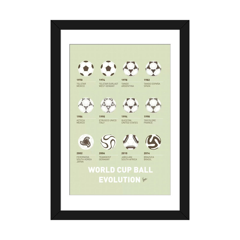 « evolution foot ball », impression sur toile, Papier d'art encadré noir, H 24 po x l 16 po x P 1 po, Blanc