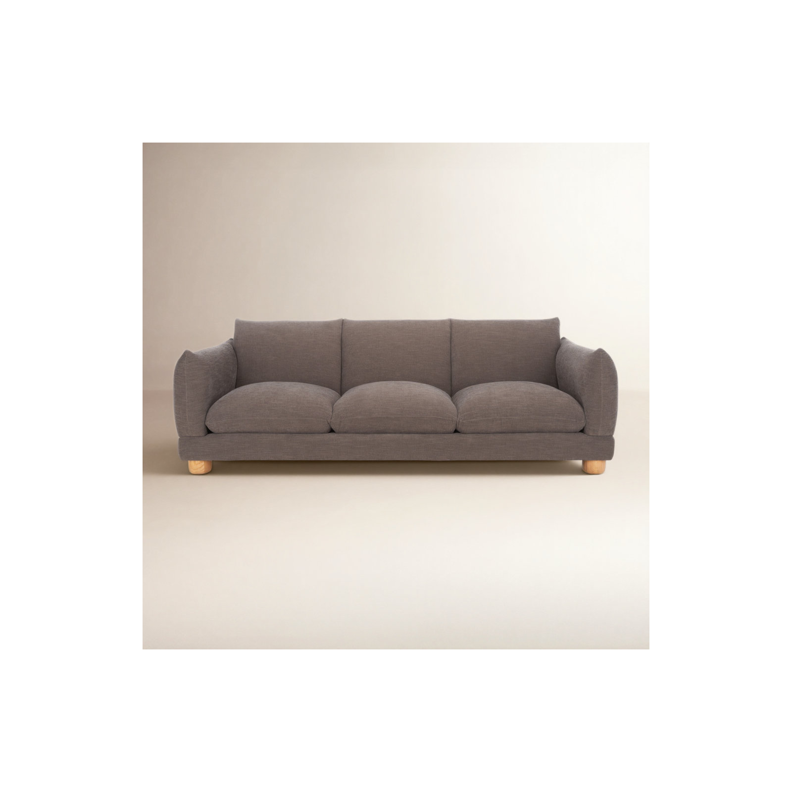 Chelse 89" Upholstered Sofa, Dark Brown Chenille