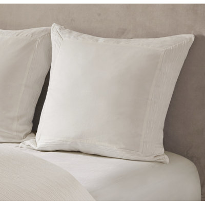 Hanae White Transitional Cotton Blend 26x26'' Euro Sham