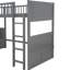 Lit superposé avec mezzanine à deux tiroirs gris