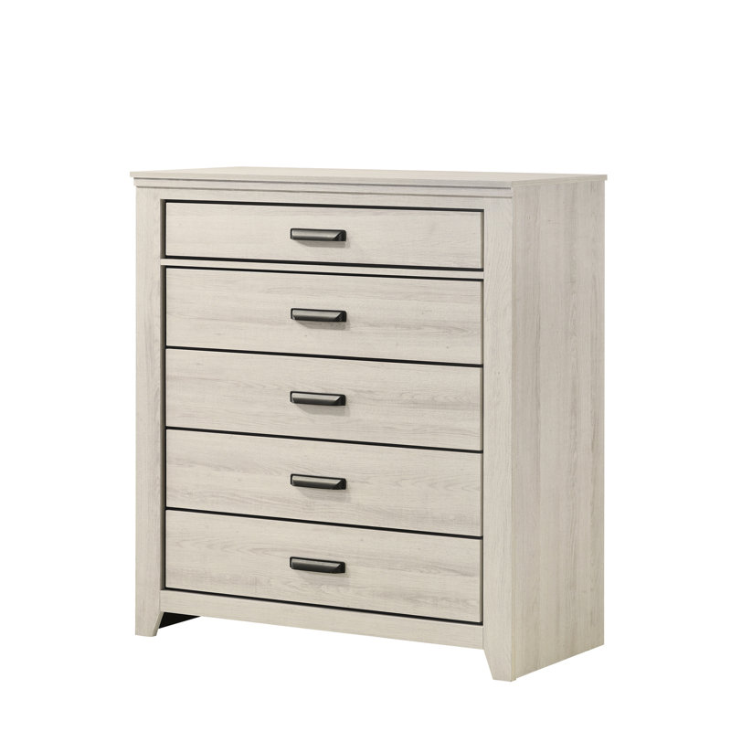 Gracie Oaks 1pc Rustic Contemporary Brown Finish Five Storage Drawers ...