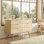 Commode 6 tiroirs double l 47,2 po avec bords arrondis, commode de chambre à coucher, commode en bois