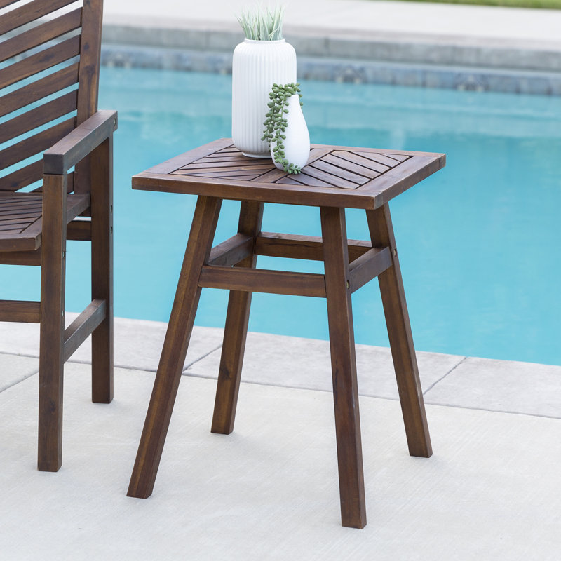 Abhishekh Square Acacia Outdoor Side Table , 46cm cm W 46cm cm D, Dark Brown