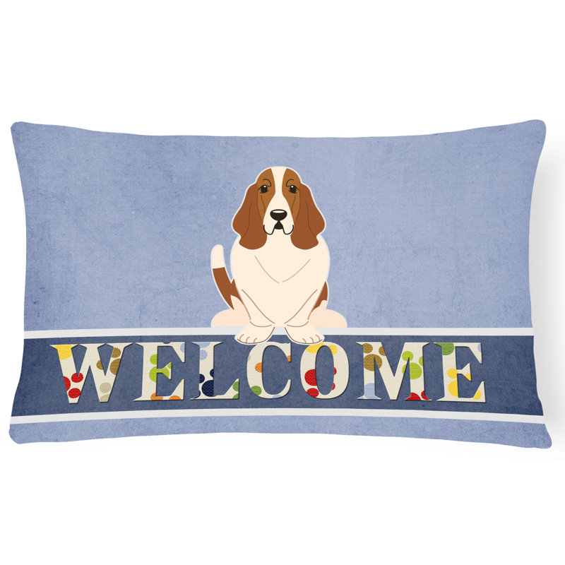  Coussin Basset Hound Welcome