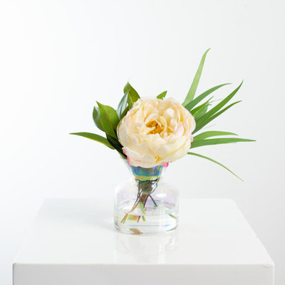 Silk Peony Arrangement in Vase