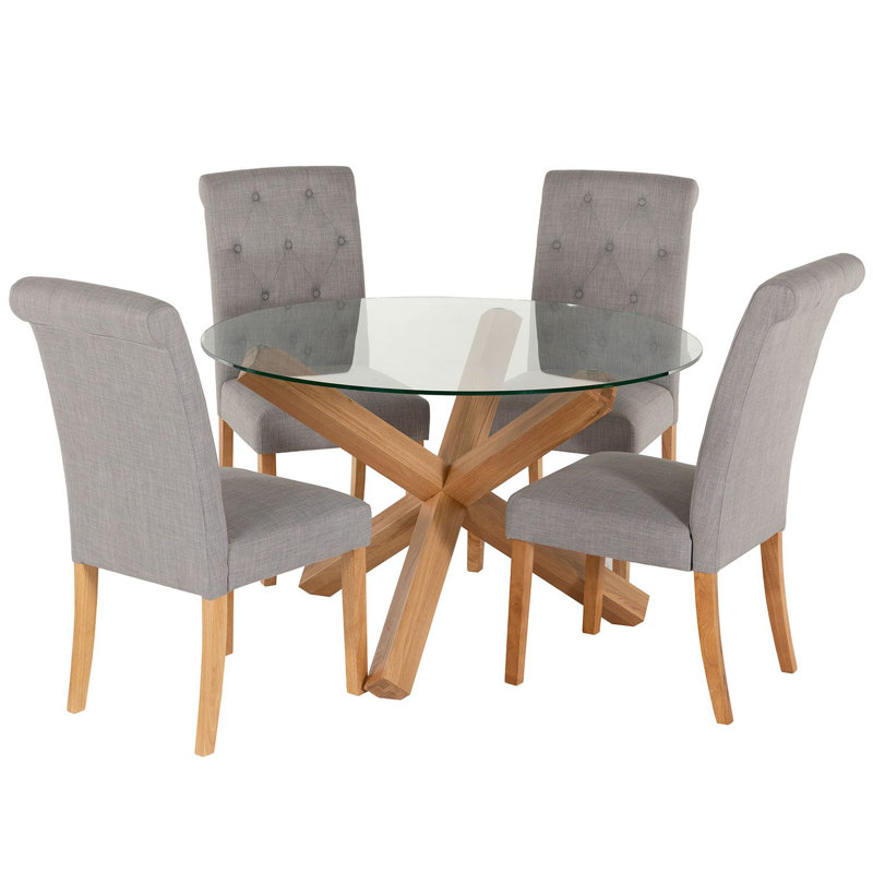 Elissa 4 - Person Dining Set, Oak