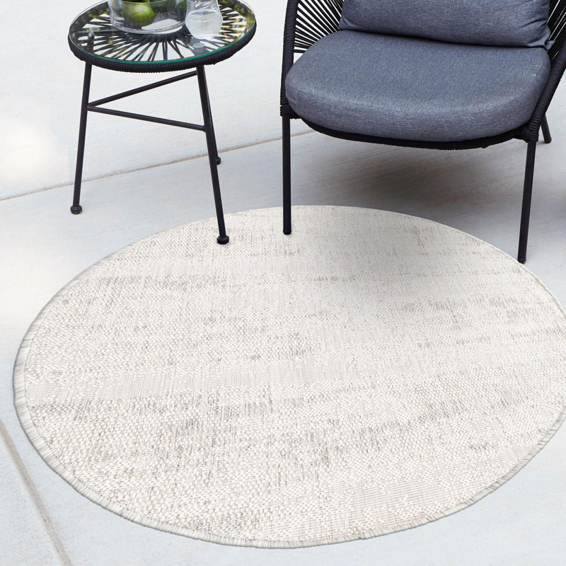 Tapis d'extérieur moderne brun BRUSS, Rond 7 pi 10 po