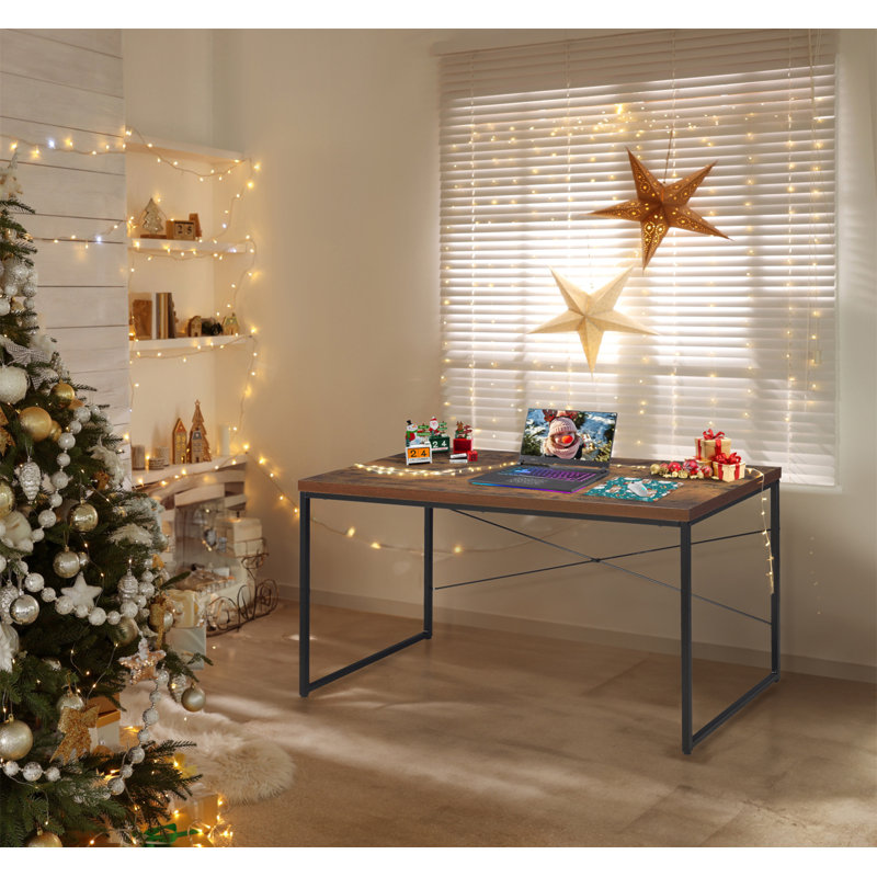 Bob Weathered Black Finish Writing Desk, Oak