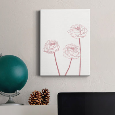 «Pink Rose Blooms II», reproduction sur toile tendue