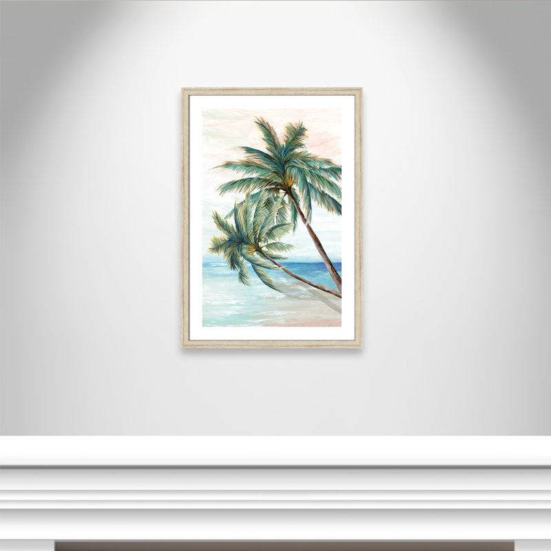 Hawaii Beach II - Art encadré autoportant, H 36 po x l 26 po x P 1,25 po, Cadre beige