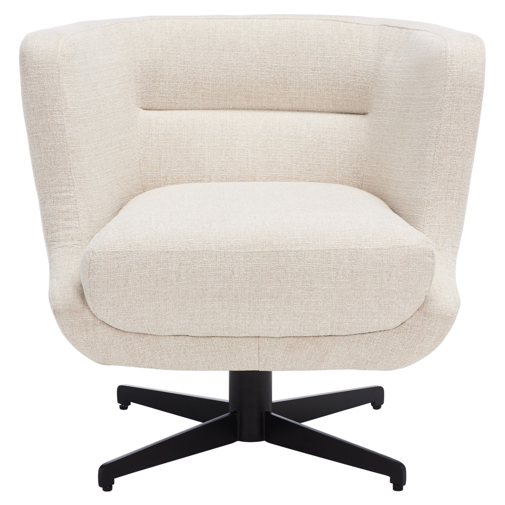 Arnelle Upholstered Swivel Barrel Chair, 100% Polyester Cream 