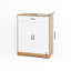 Range-chaussures, range-chaussures 4 niveaux avec 1 tiroir, range-chaussures autoportant en bois avec 2 portes blanches et tablettes réglables pour le vestibule-124938261
