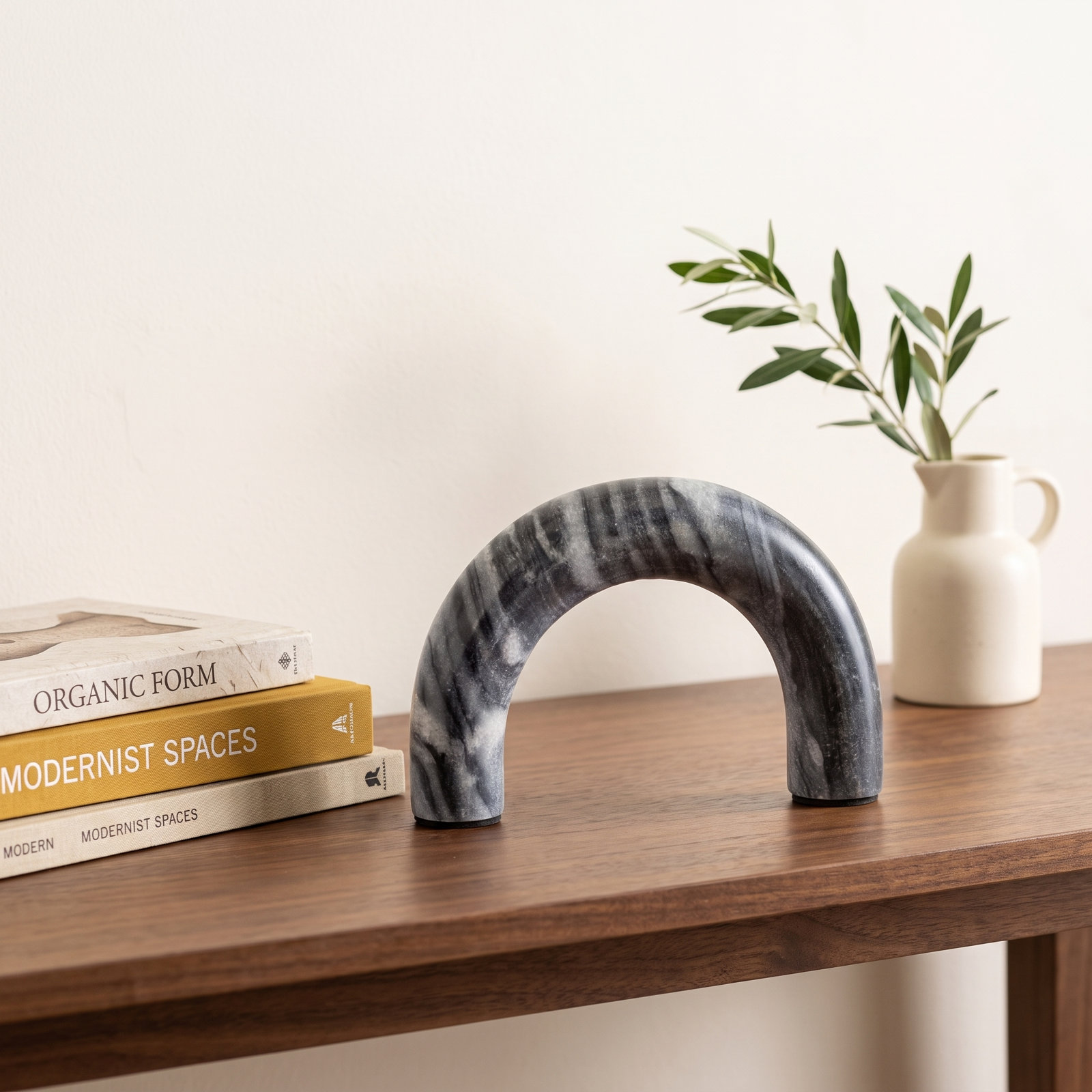 Earlston Genuine Marble Sculpture, Gray/White