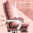 Pink Microfiber Computer Chair With Heating & 6 Vibration Points, Armrest And Footrest Desk Massage Points Heat, For Relaxation