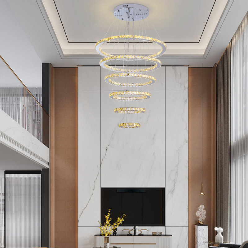 6 -Ring Light LED Tiered Chandelier