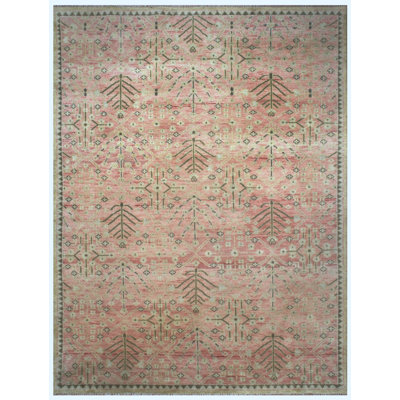 One-of-a-Kind Rectangle 9'1" X 11'10" New Age Area Rug Pink