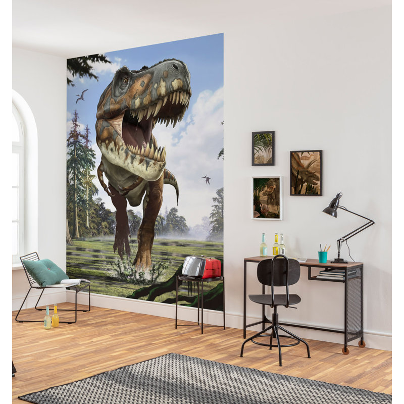 Panneau mural lisse 2 panneaux Aubrina Tyrannosaurus Rex L 8,1 pi x l 72 po
