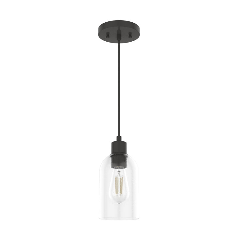 Lochemeade 1 - Light Single Cylinder Pendant, Small, Noble Bronze, Seeded