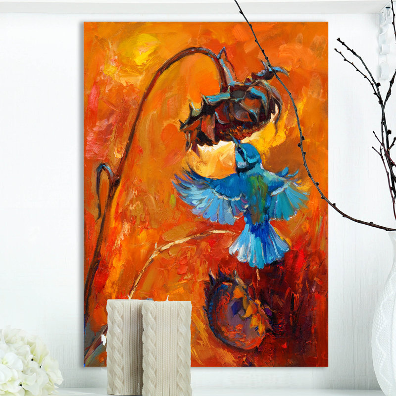 Colibri - reproduction sur toile tendue, H 20 po x l 12 po x P 1po
