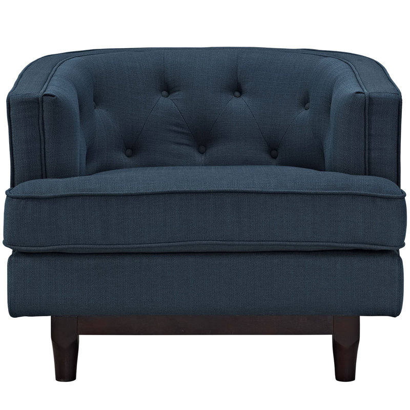 Upholstered Armchair, Blue Polyester