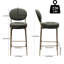 Tabouret de bar moderne en similicuir de 29 po avec siège à 2 places, cadre doré, repose-pieds et coussinets antidérapants pour une stabilité et un assemblage faciles. Cuir de 29,13 po, stabilité