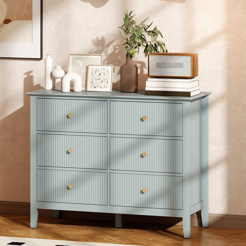 100cm W 6 - Drawer Chest of Drawers, Green