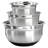 Oster Oswalt 3 Piece Mixing Bowl Set with Non-Slip Bases in Silver