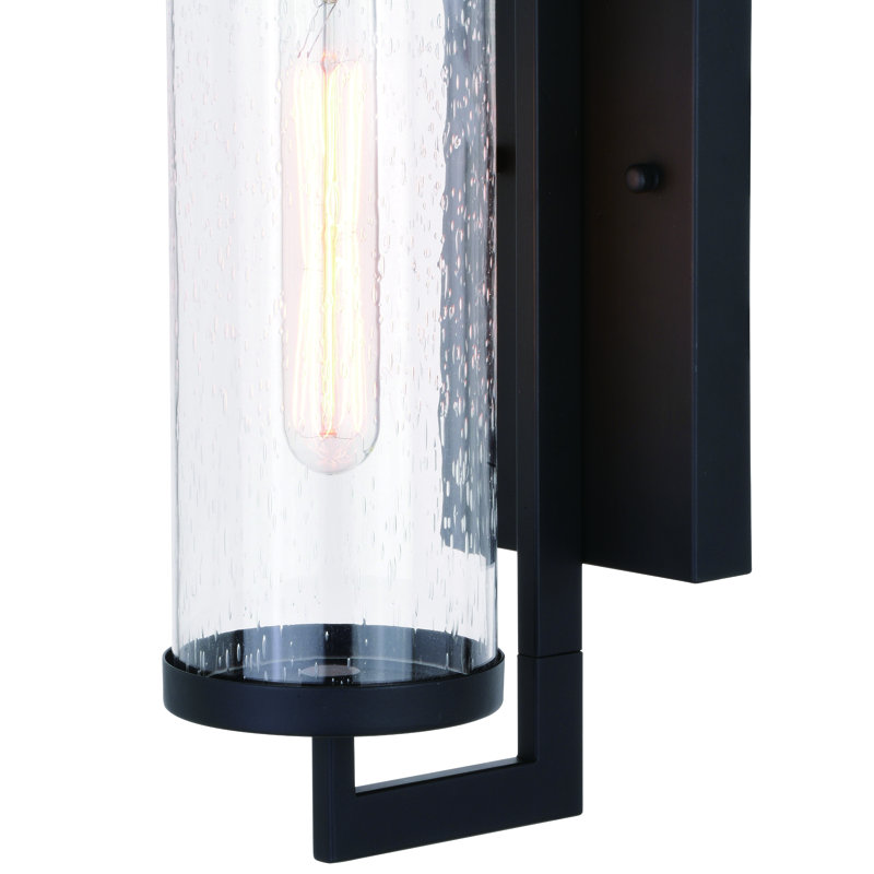 Applique murale d'extérieur 1 lumière Dunston, H 16 po x l 4,25 po x P 7 po, Noir mat