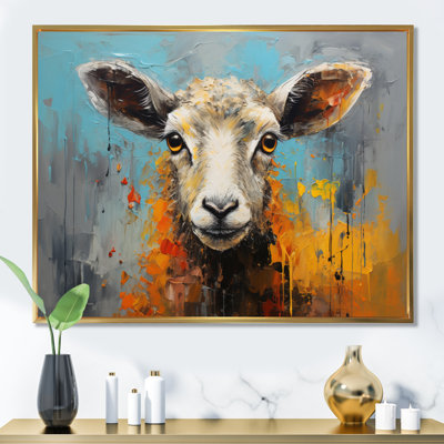 " Teal Palette Knife Sheep "