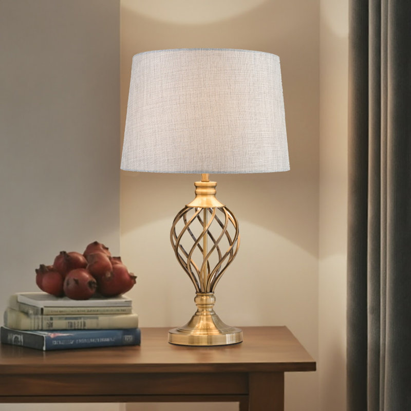 Wauneta 61cm Statement Barley Twist Table Lamp, Grey