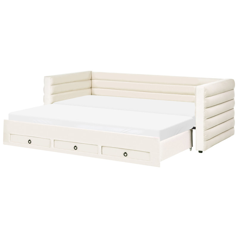 Upholstered Velvet Daybed, White