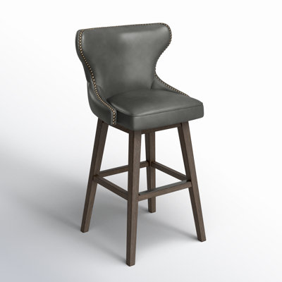 Caraline Leather Swivel Stool