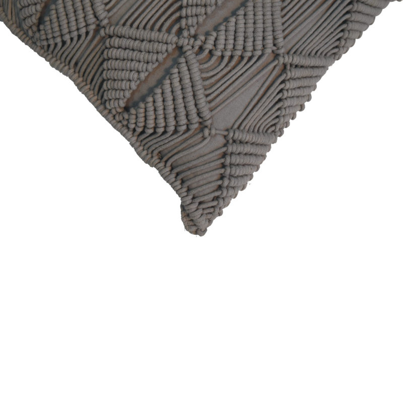 Conroe Geometric Square Cushion, Grey