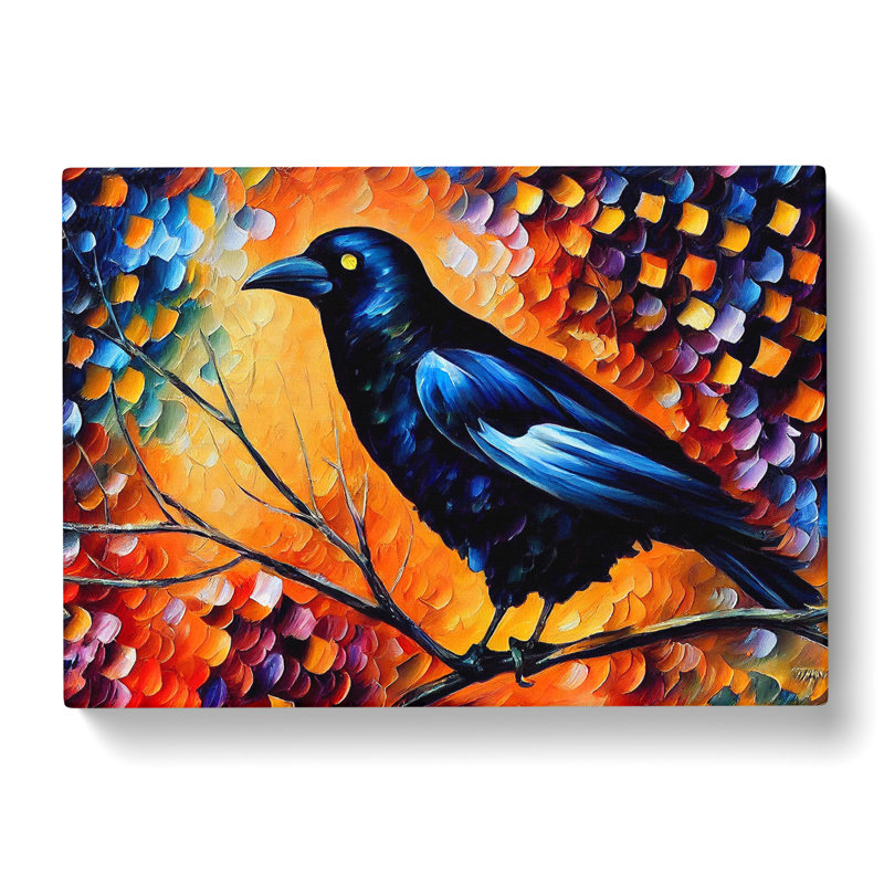 Crow Bird Painting Vol.7 Abstract - Wrapped Canvas, 35cm H x 50cm W x 3cm D