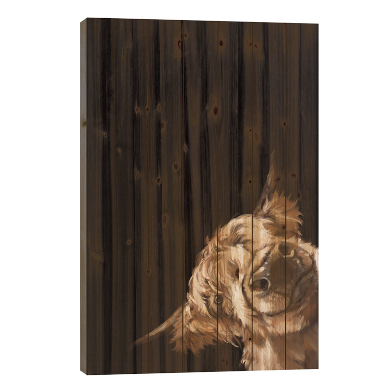 Sneaky Highland Cow en noir, L 18 po x H 26 po