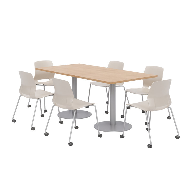 Ensemble de table de salle à manger rectangulaire 72 "et chaise, Noir, noir, noir, noir, Érable