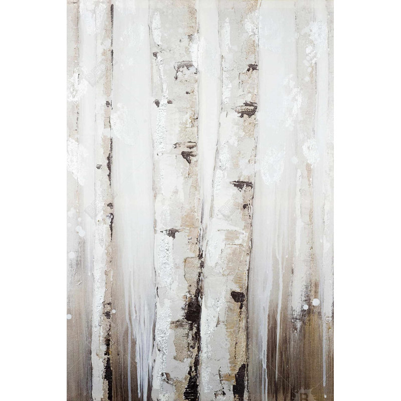 «Abstract White Birches» sur toile
