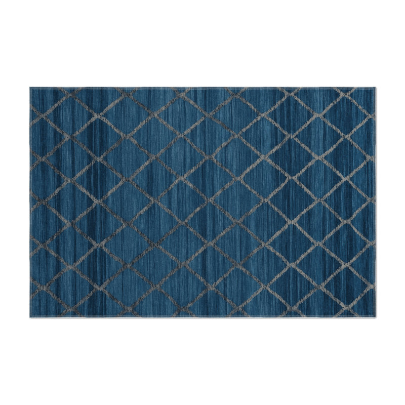 Trellis Gray Indoor and Outdoor Area Rug, Rectangle 9' x 12'