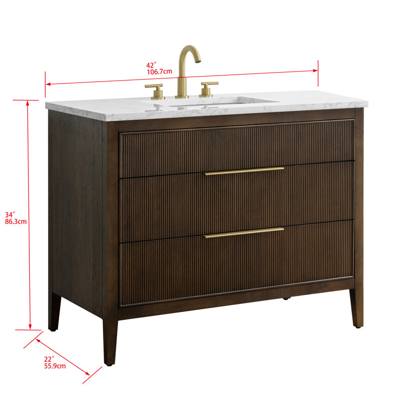 Emma 42" W Single Vanity, Chestnut Brown