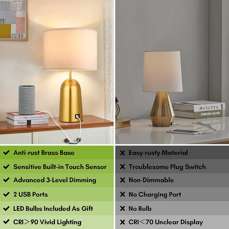 Naum Metal USB Table Lamp