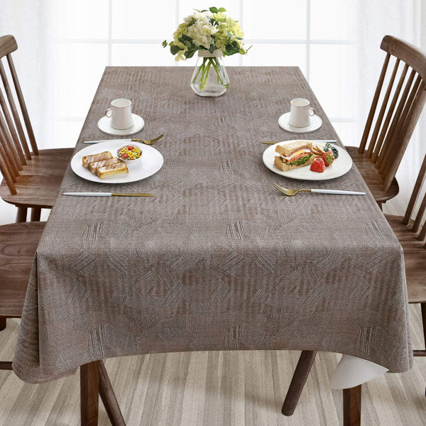 Choice 52 Wide Green Textured Gingham Vinyl Table Cover with Flannel Back