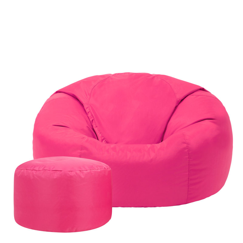 Veeva Classic Indoor Outdoor Bean Bag Chair & Pouffe, Pink