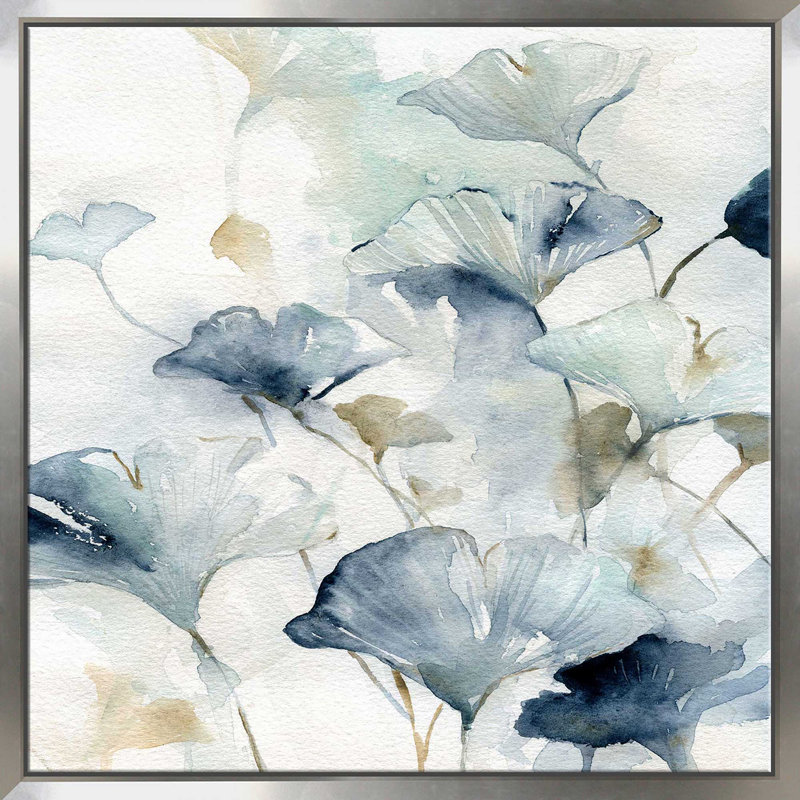 Indigo Ginkgo II - Peinture, L 21,5 po x H 21,5 po