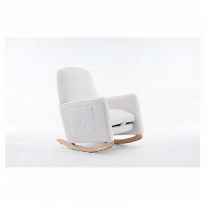 Fabric Rocking Chair With Adjustable Footrest